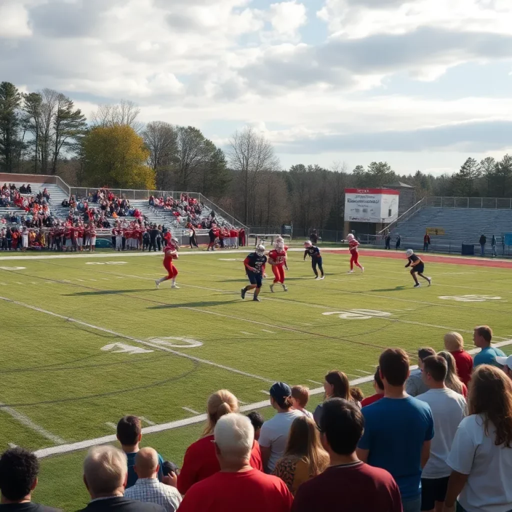 Community supporting Hatton High School football team during practice