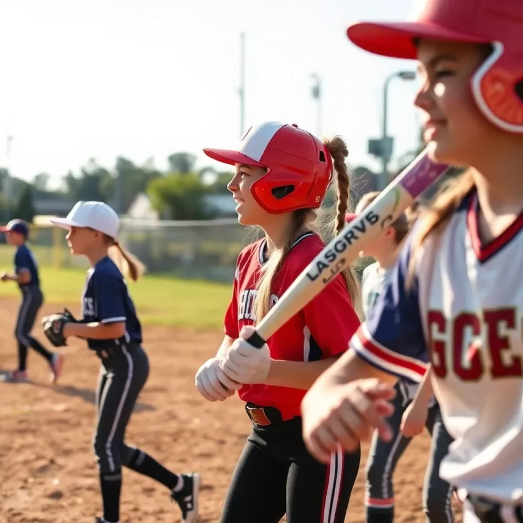 High school athletes playing baseball and softball in North Carolina
