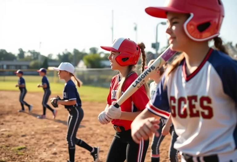 High school athletes playing baseball and softball in North Carolina