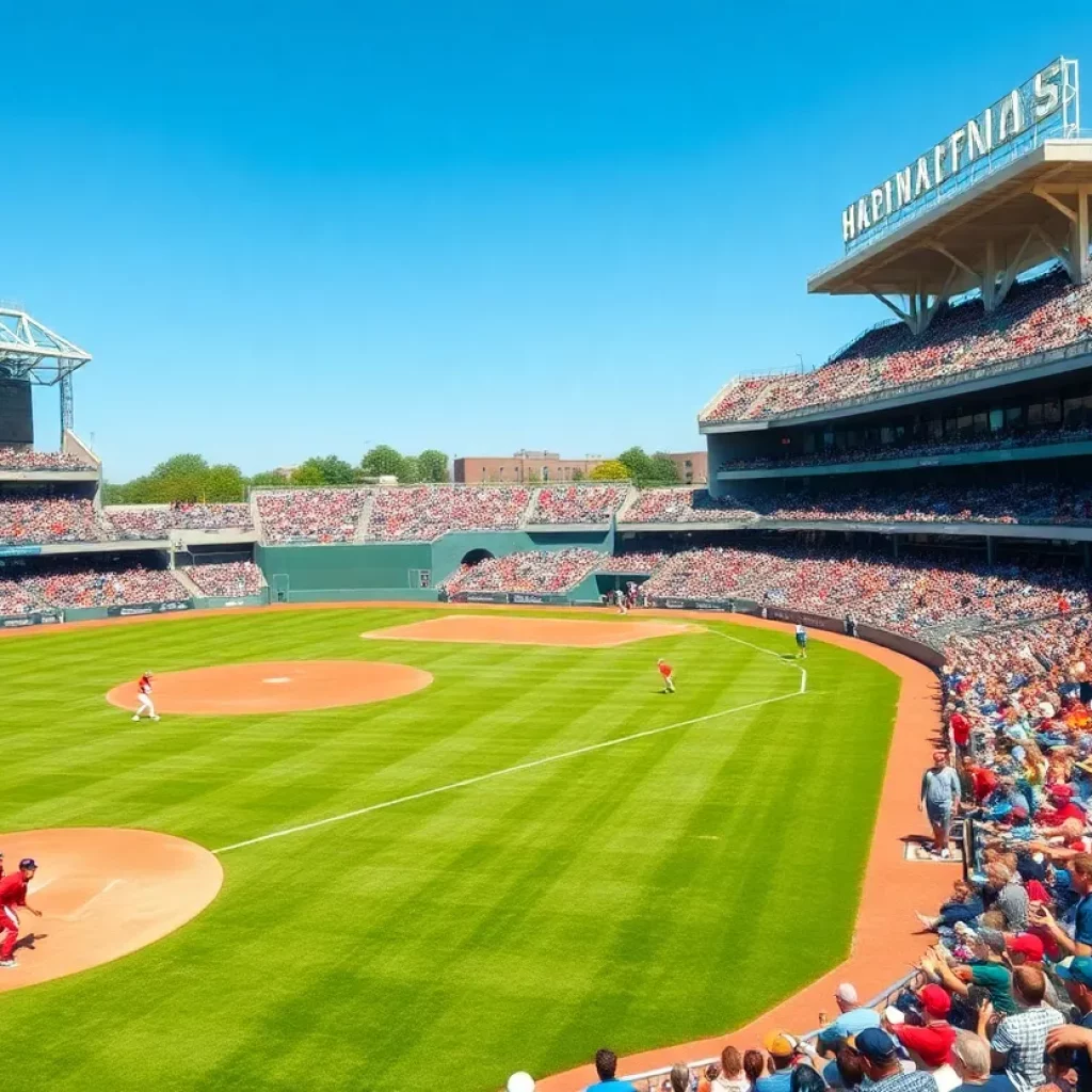 Fans watching a high school baseball game during the playoffs