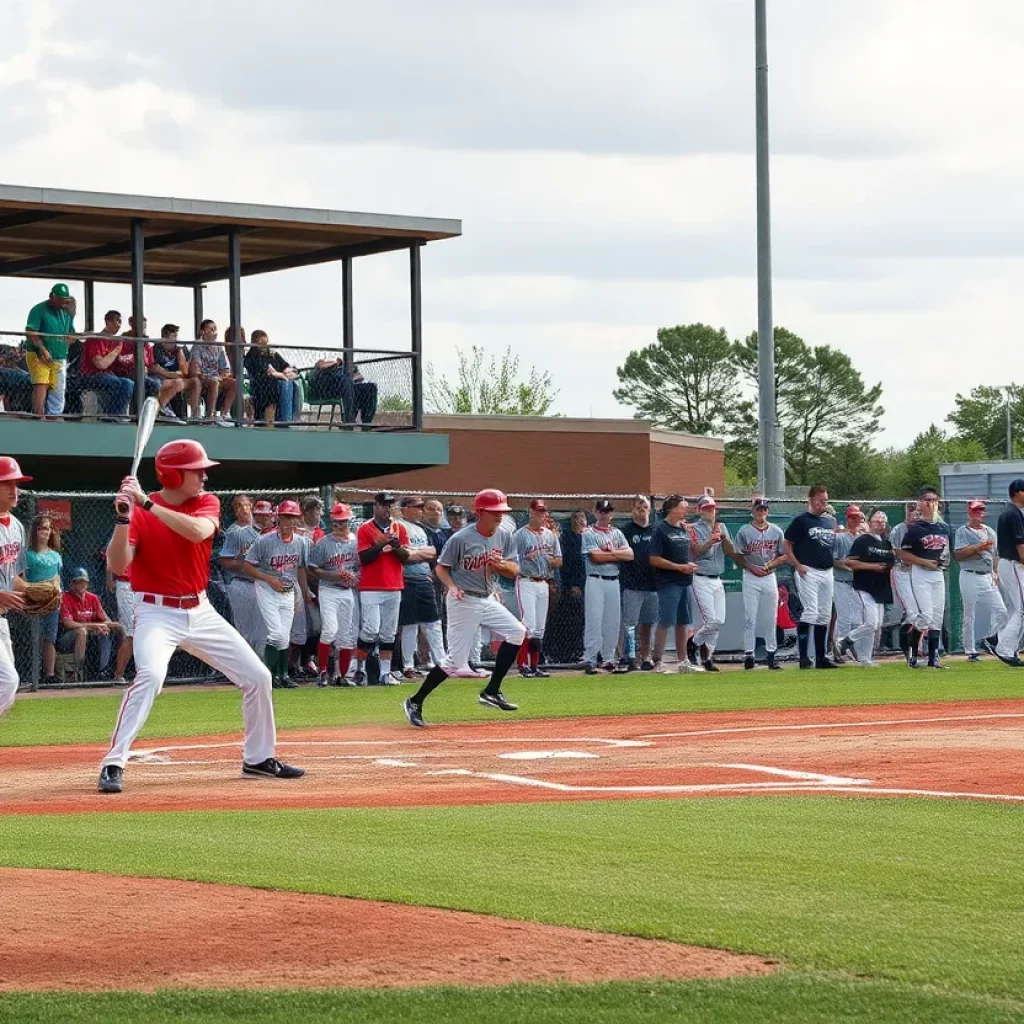 High school baseball players participating in playoffs