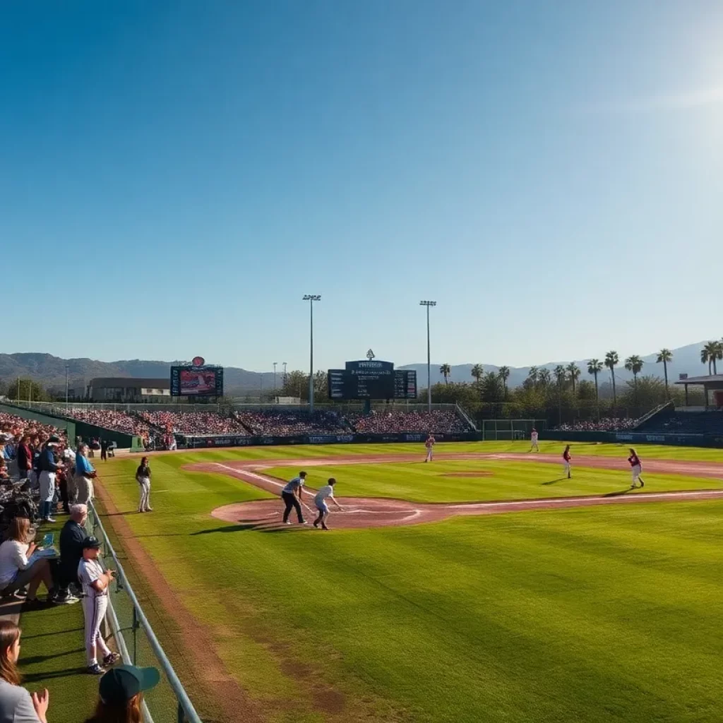 High school baseball playoff game in Southern California
