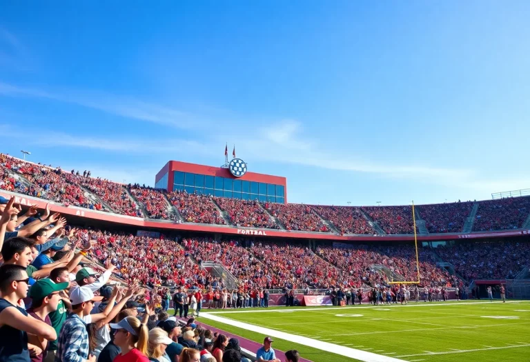 Fans cheering at a high school football game