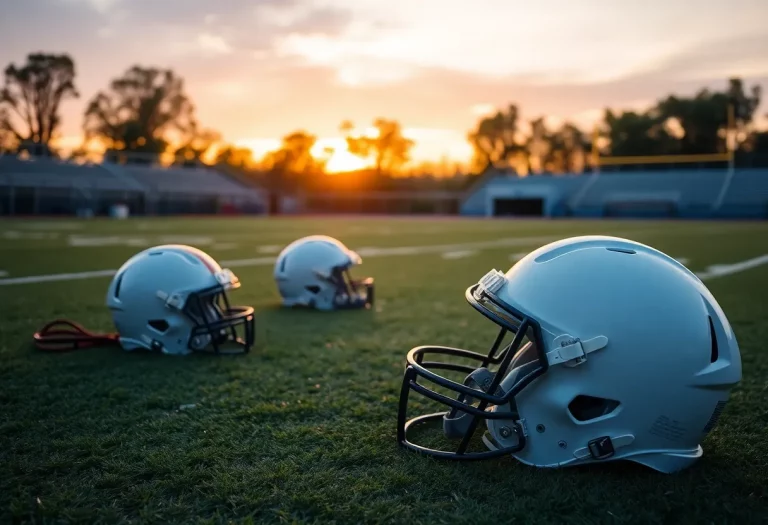 High school football field emphasizing safety