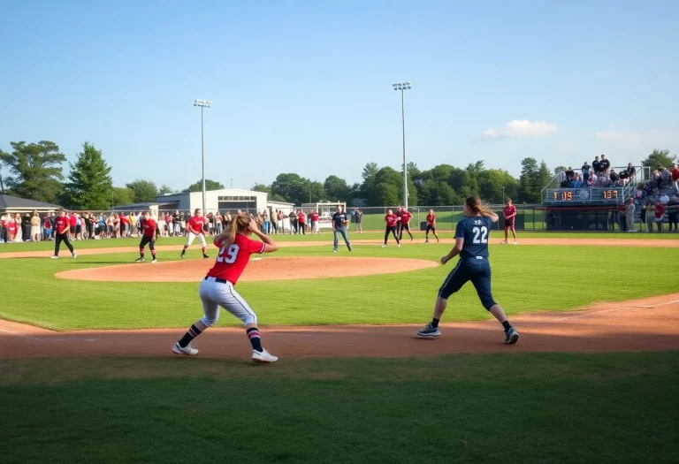 Teams competing in high school softball championships semifinals