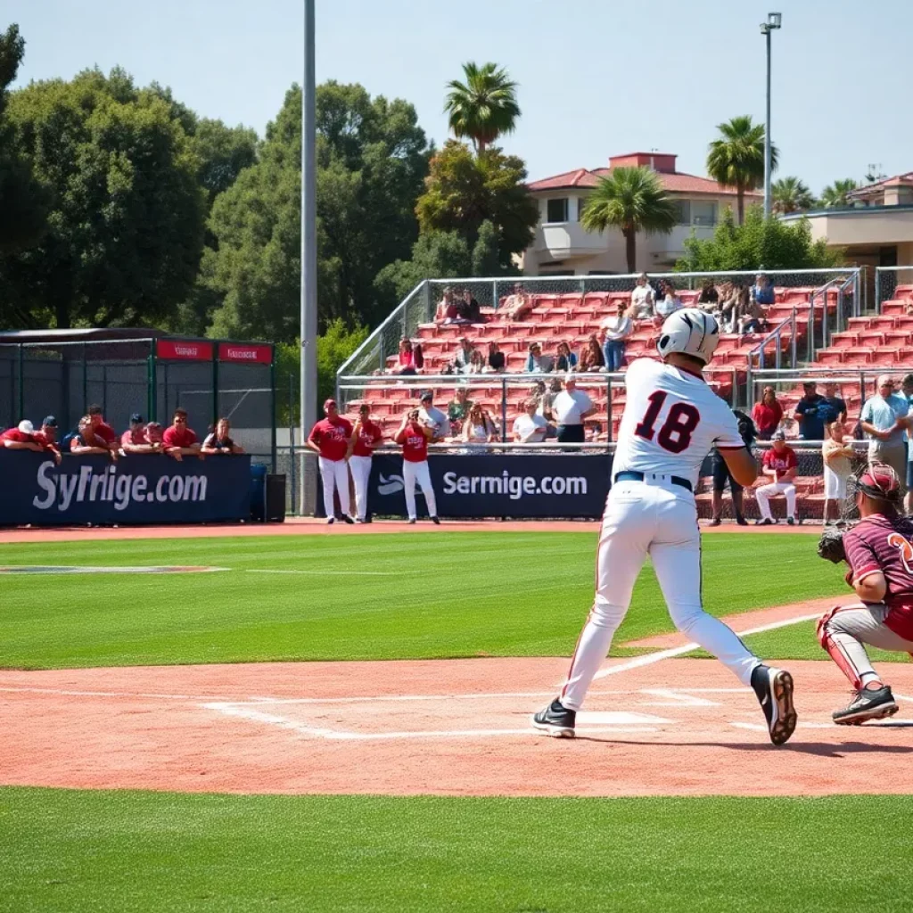 High school athletes playing baseball and softball in Los Angeles