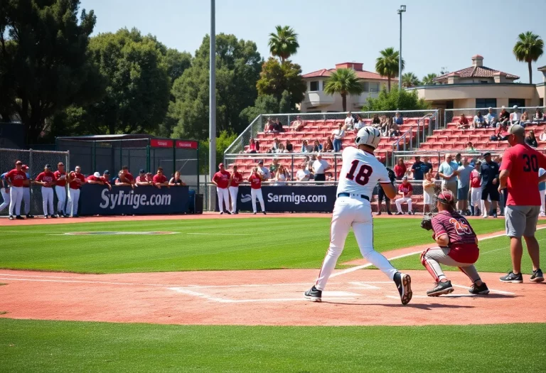 High school athletes playing baseball and softball in Los Angeles