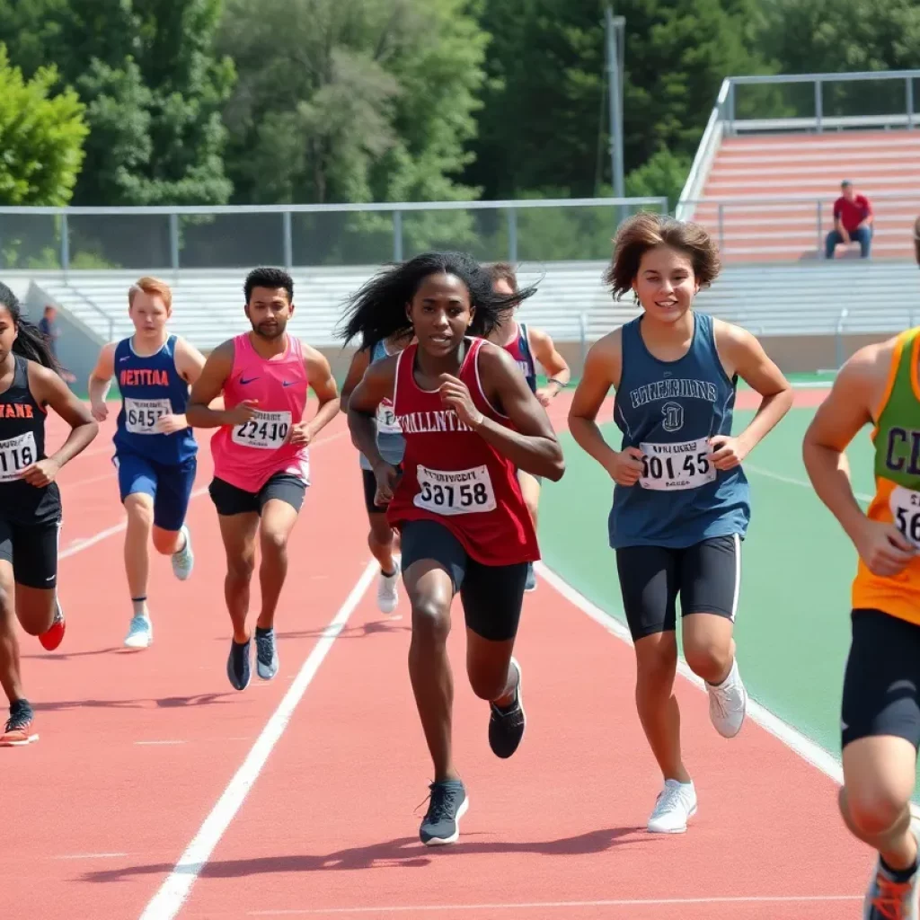 Track and field competition among high school athletes