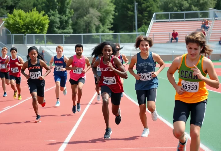 Track and field competition among high school athletes