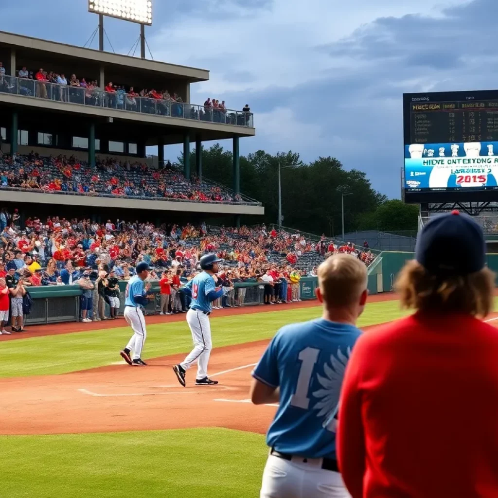 Excited fans and players at the Idaho High School Baseball Tournament