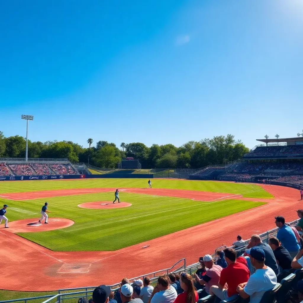 High school baseball players competing during a championship game.