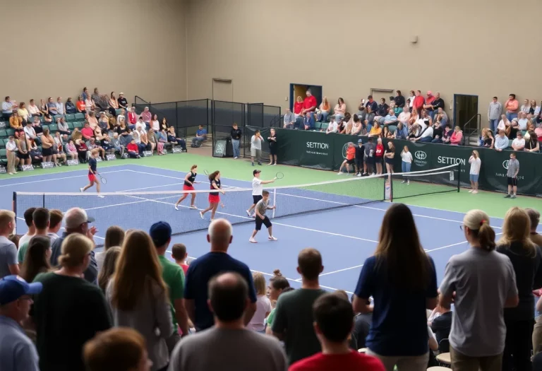 Players competing in the Iowa girls high school tennis championships