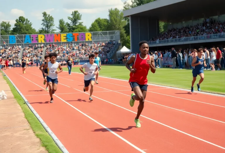 Athletes competing in Iowa high school track and field events