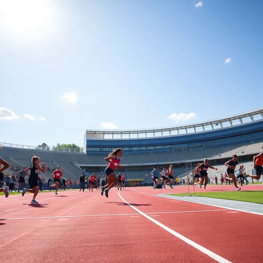 Athletes competing at the Iowa High School Track and Field Meet 2025