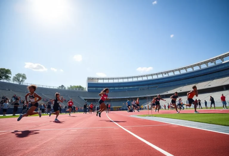 Athletes competing at the Iowa High School Track and Field Meet 2025