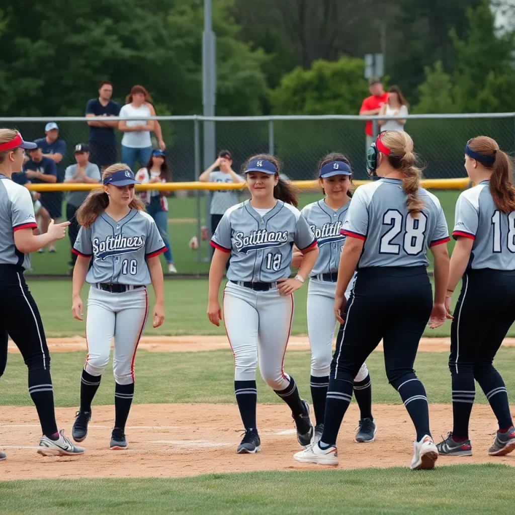 High school softball teams competing in playoffs