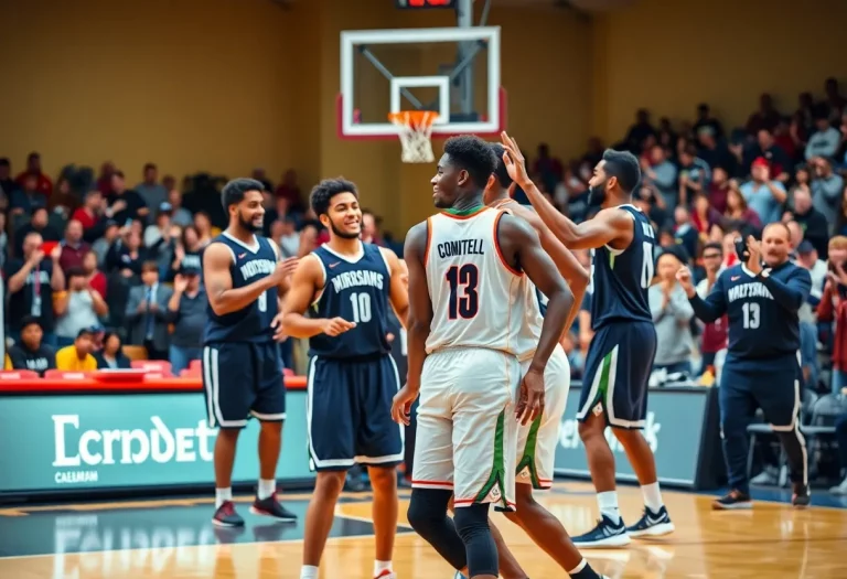 Celebration of a basketball commitment
