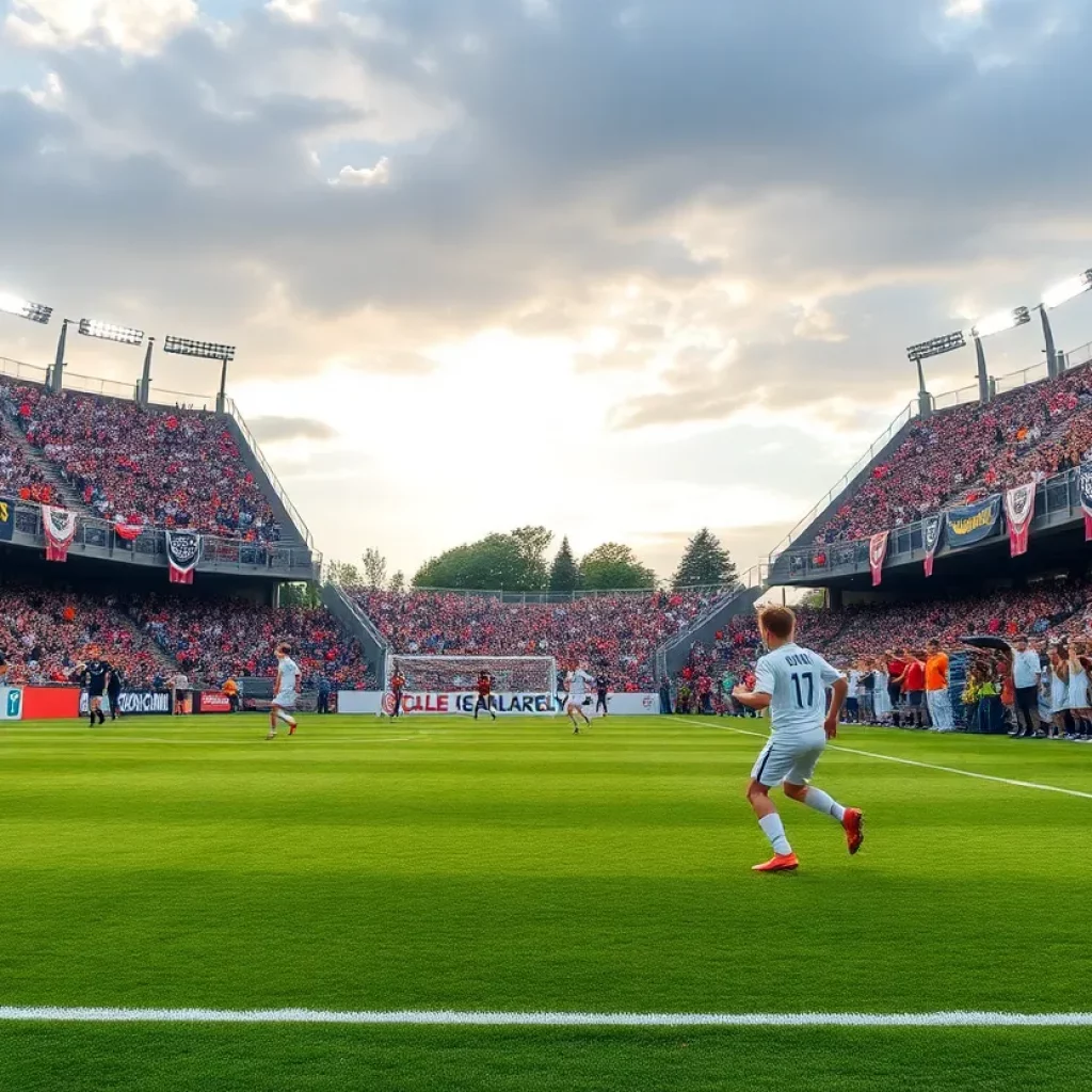 Johnson Knights soccer players in action during state finals.