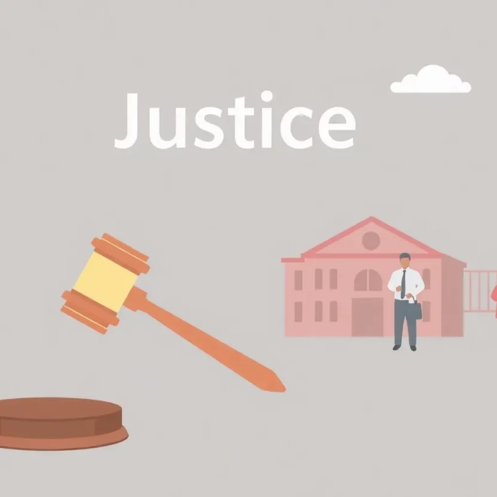 Illustration representing justice and accountability in schools