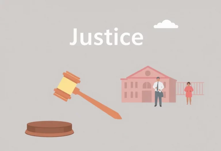 Illustration representing justice and accountability in schools