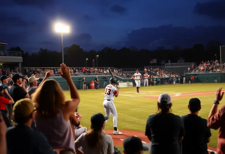 Players celebrating after winning the Kansas high school baseball championship.