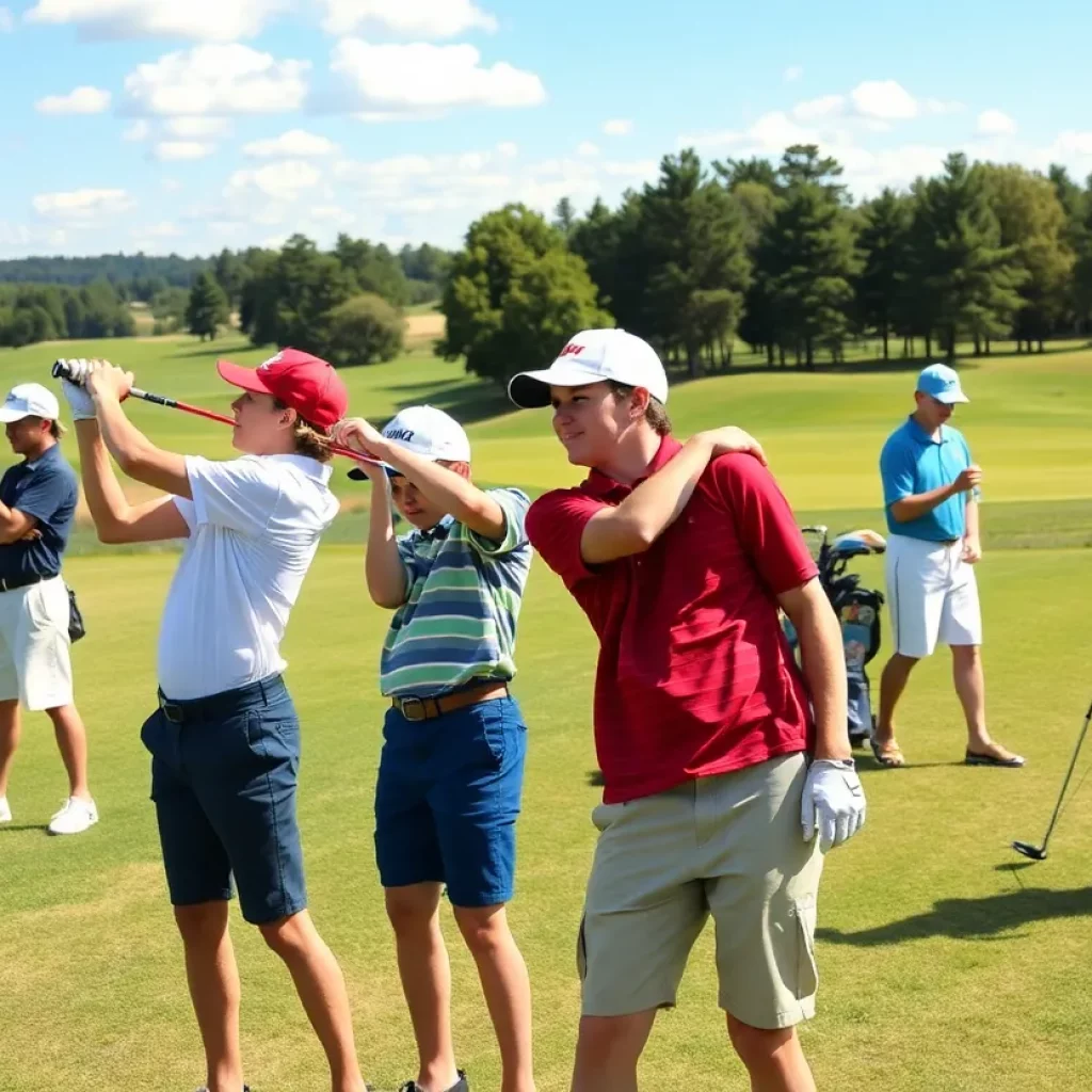 High school golfers competing at the Kansas State Boys Golf Championships