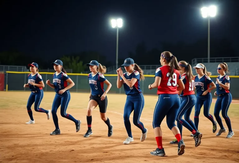Kaukauna high school softball team during a game