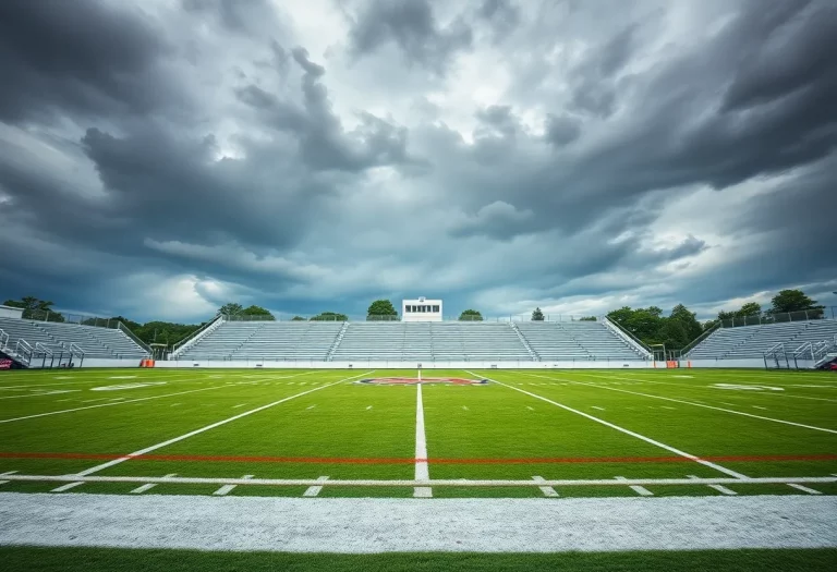 Empty football field at Kettle Run High School