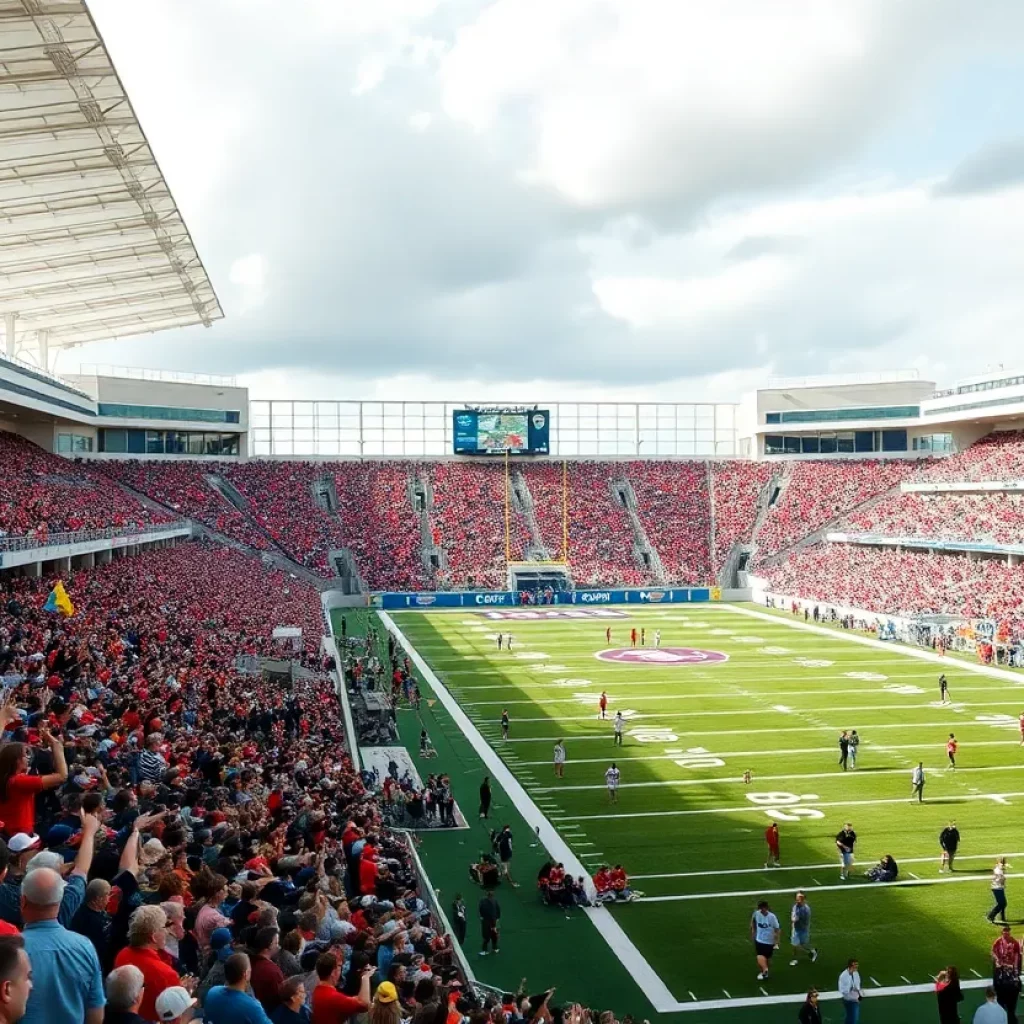 La Porte High School's brand new football stadium during the opening ceremony