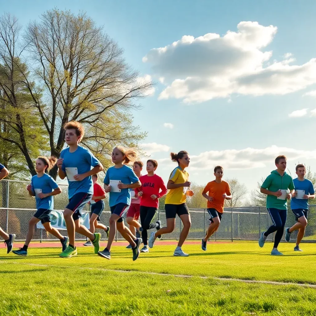 Runners training on a sunny day representing high school athletics