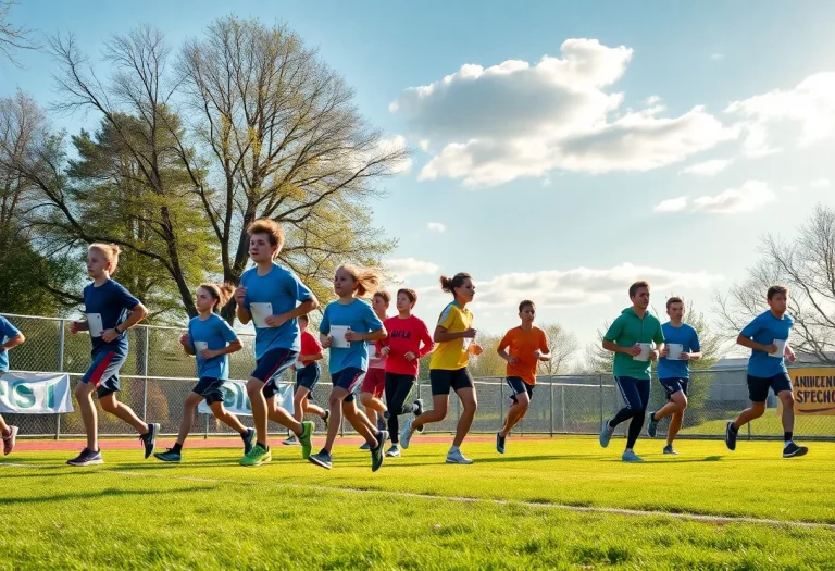 Runners training on a sunny day representing high school athletics