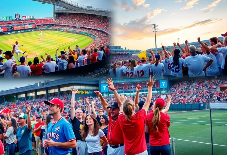 A collage of sports events in Lexington featuring baseball, soccer, and tennis.