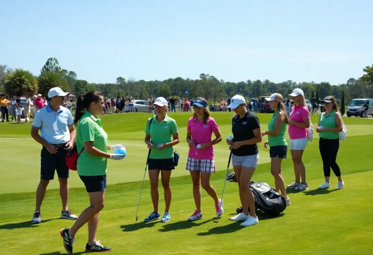 Young volunteers assisting at the U.S. Women's Open golf tournament