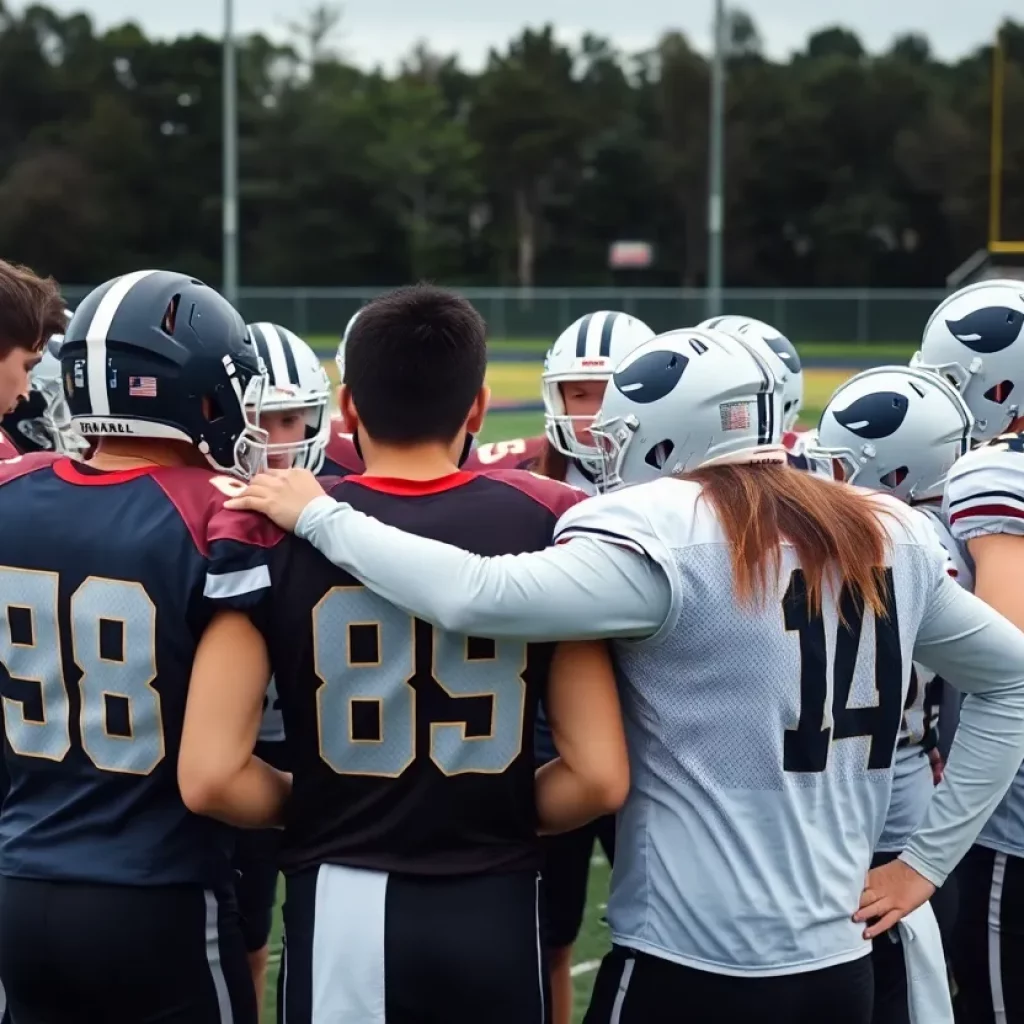 Marion Scarlet Hurricanes team practicing on the field