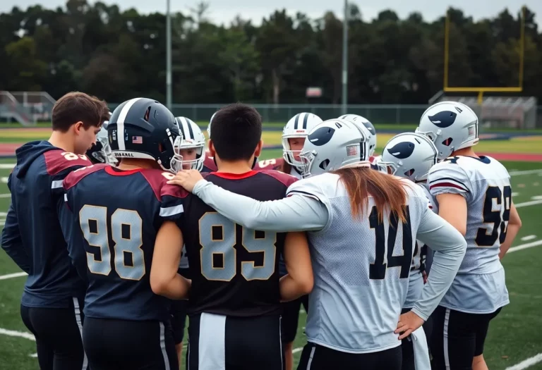 Marion Scarlet Hurricanes team practicing on the field