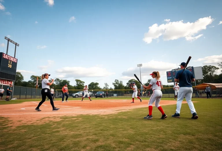 Softball game in action at Marlington High School