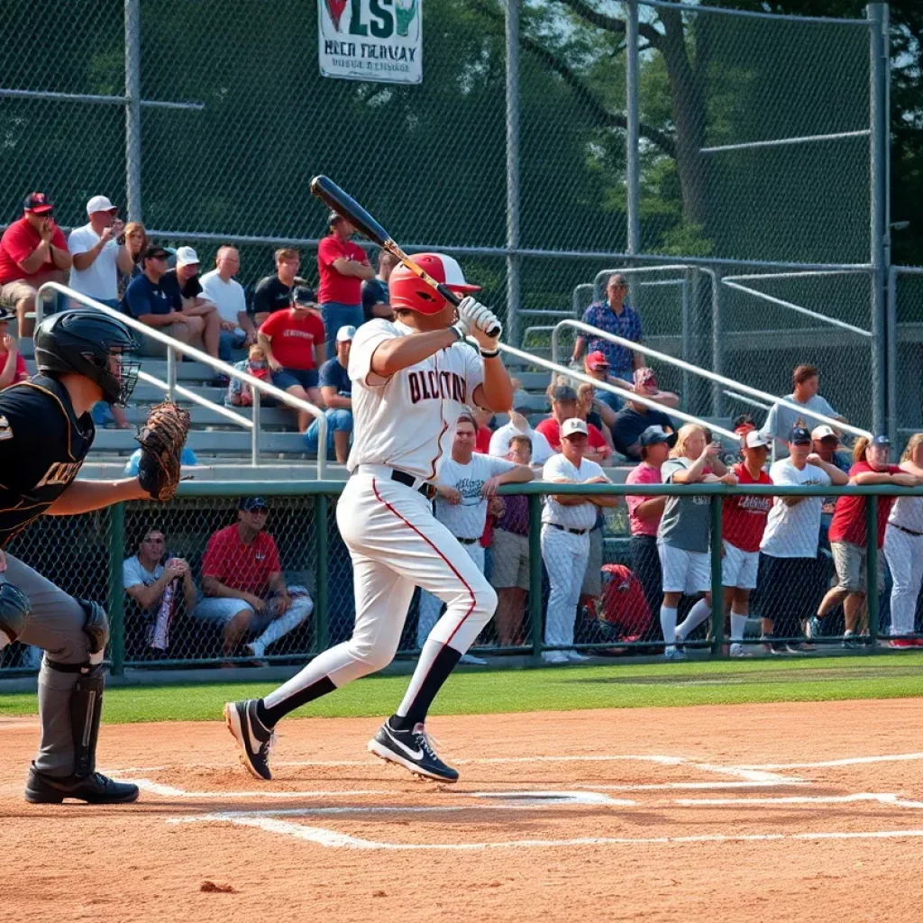 High school baseball players in action during a game in Maryland.