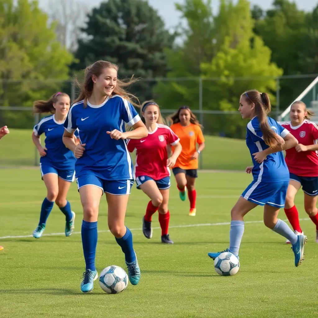Girls soccer match between Millington High School and LakeVille Memorial High School
