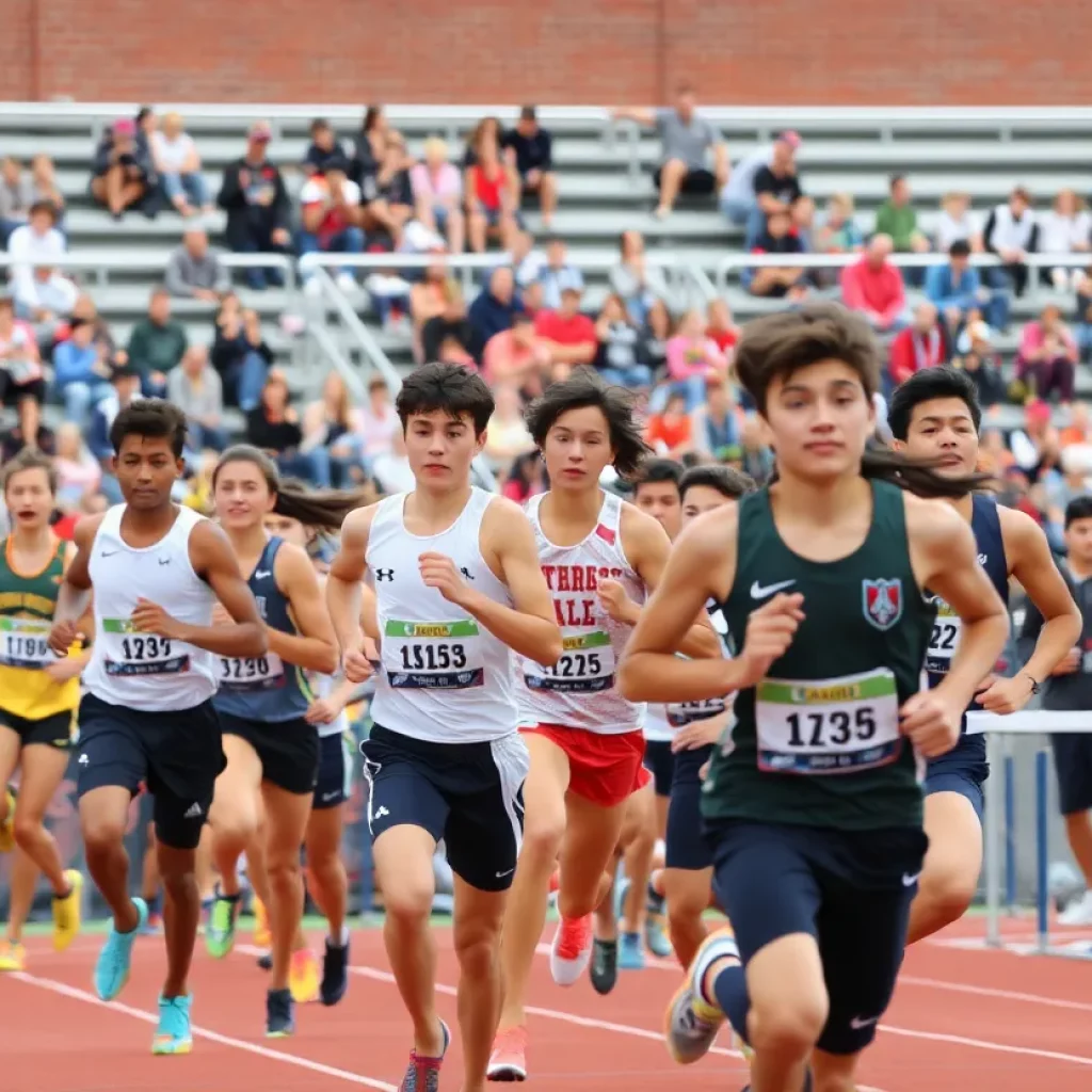 High school athletes competing in track and field events in Milwaukee.