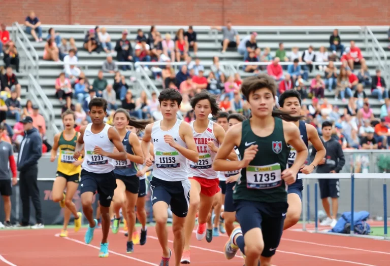 High school athletes competing in track and field events in Milwaukee.