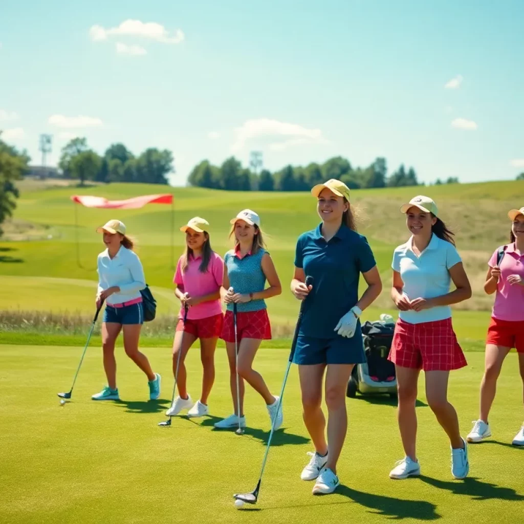 Mitchell High School girls golf team competing at the Lynx Invitational
