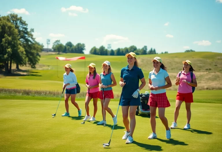 Mitchell High School girls golf team competing at the Lynx Invitational