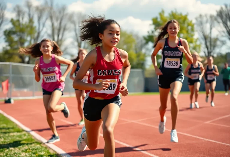 Mount Vernon Girls Track Team training on a track field
