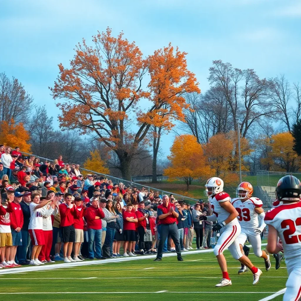 Community School of Naples Seahawks football team during a game.