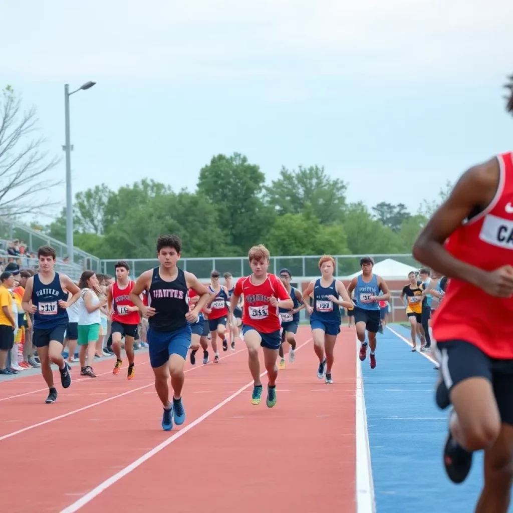 Athletes competing at the Kelly Walsh Invite Track Meet
