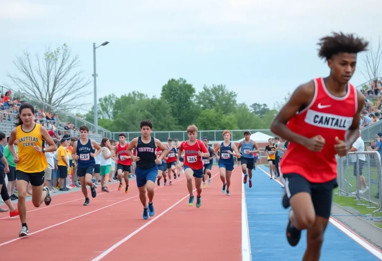 Athletes competing at the Kelly Walsh Invite Track Meet