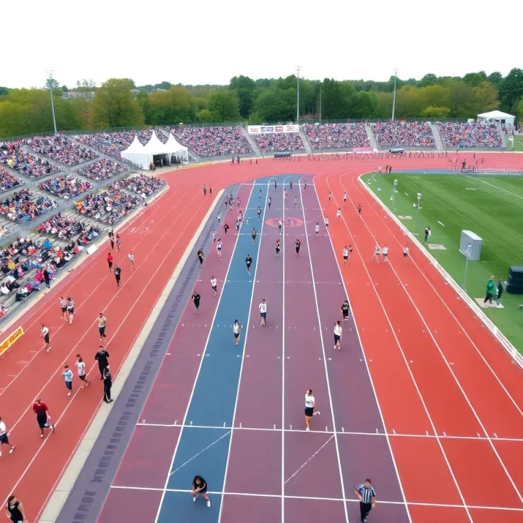 Spectators enjoying the Nebraska High School Track and Field Championships