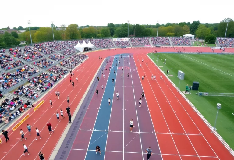 Spectators enjoying the Nebraska High School Track and Field Championships