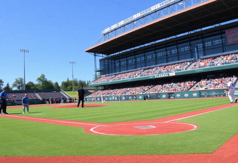 Players participating in a New Jersey high school baseball game
