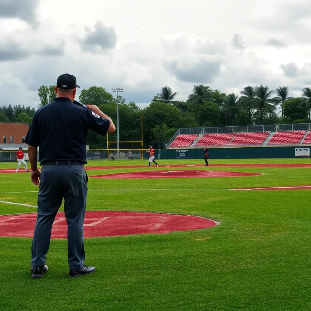 High school baseball game in New Jersey